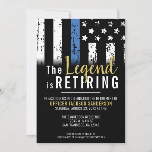 Police Department Retirement Law Enforcement Invitation