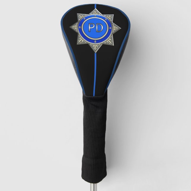 Police Department Thin Blue Line Golf Head Cover (Front)