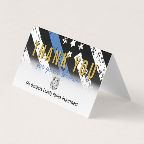 Police Department Thin Blue Line Thank You Business Card