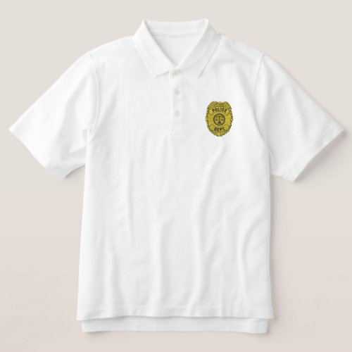 Police Dept Badge Embroidered Polo Shirt