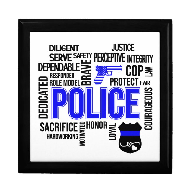 Police Descriptive Words Jewelry Box (Front)
