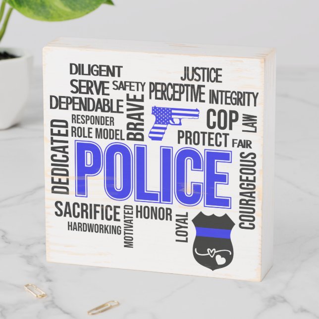 Police Descriptive Words Wood Box (In Situ Horizontal)