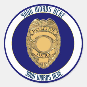 Police Detective Badge Custom Classic Round Sticker