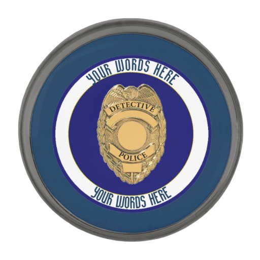 Police Detective Badge Custom Gunmetal Finish Lapel Pin | Zazzle