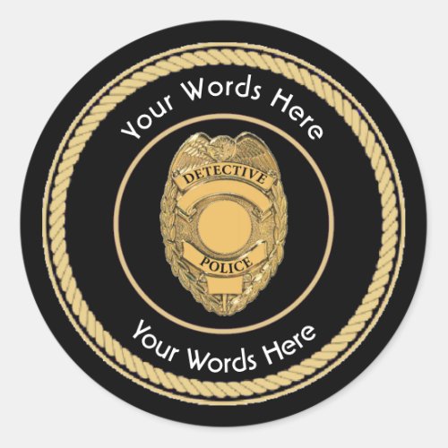 Police Detective Badge Universal Classic Round Sticker
