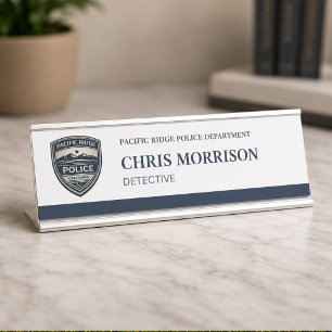 Police Detective Logo Desk Name Plate