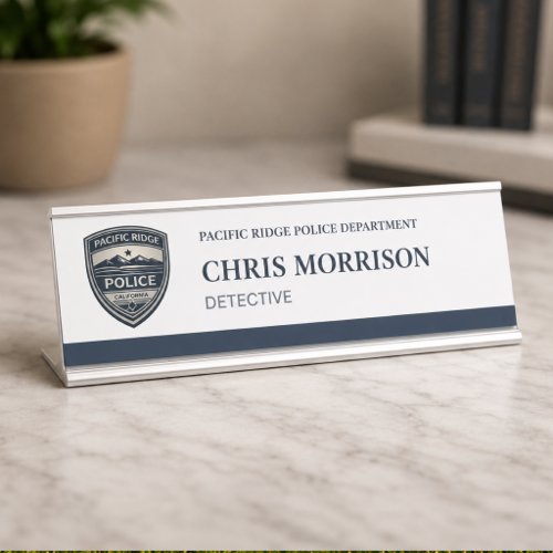 Police Detective Logo Desk Name Plate