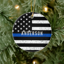 Custom Ornament Thin Blue Line Ornament Details about   Police Station Personalized Ornament 