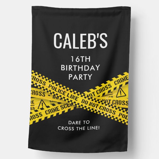 Police Do not Cross birthday party House Flag (Front)