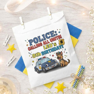 Police Dog Calling All Units Boy Birthday Favor Bag
