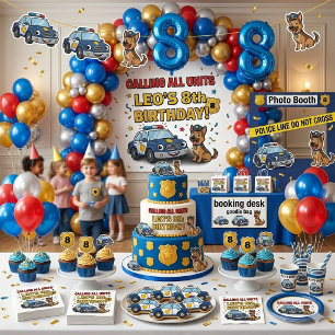 Police Dog Calling All Units Boy Birthday Napkins