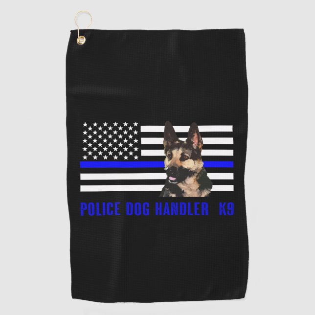 Police Dog Handler Golf Towel (Front)