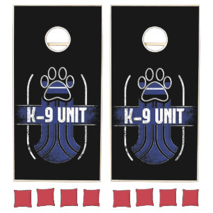 Police Dog K-9 Thin Blue Line Cornhole Cornhole Set