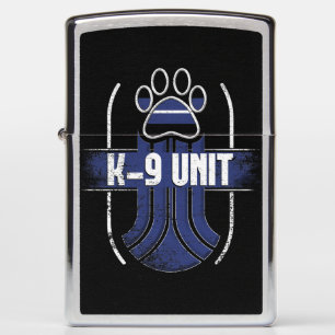 Police Dog K-9 Thin Blue Line Memorial Zippo Lighter