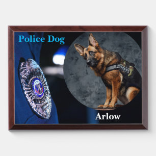 Police Dog Memorial Award Plaque