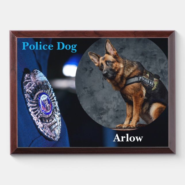 Police Dog Memorial Award Plaque (Horizontal)