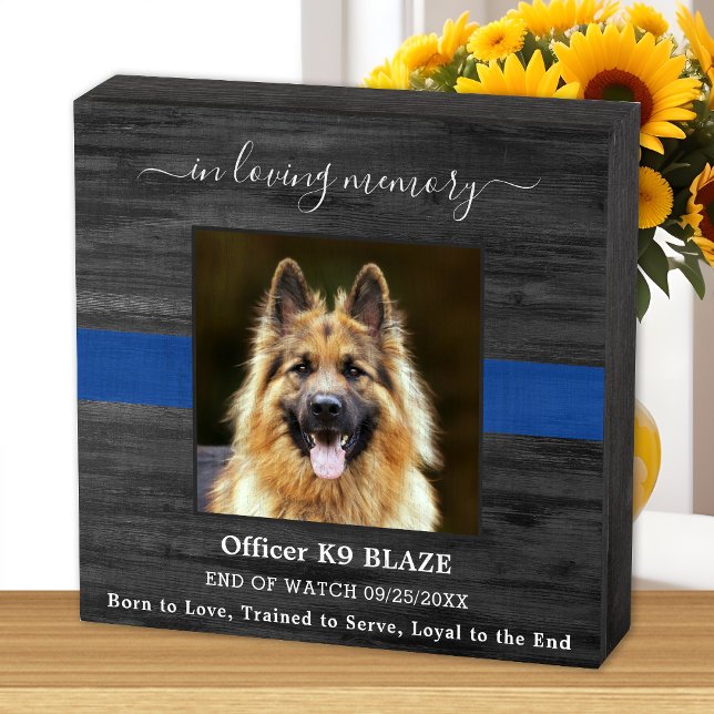 Police Dog Memorial Fallen Officer Police K9 Wooden Box Sign (Creator Uploaded)