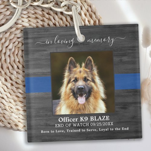 Police Dog Memorial K9 Officer In Loving Memory Keychain