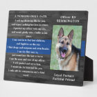 Police Dog Oath Officer Handler Police K9 Photo Plaque | Zazzle