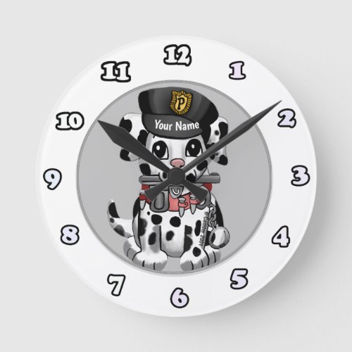 Police Dog Puppy  custom name clock