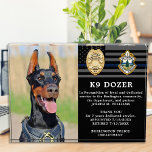 Police Dog Retirement Thin Blue Line K9 Photo Acrylic Award<br><div class="desc">Honor your best partner and police dog for his dedicated years of service with this Thin Blue Line Police Dog Retirement Appreciation Photo award. Personalize with your police K9 officer's photo, name, personal message, service dates and service years. Also personalize with badge, department logo or seal. Perfect for police K9...</div>