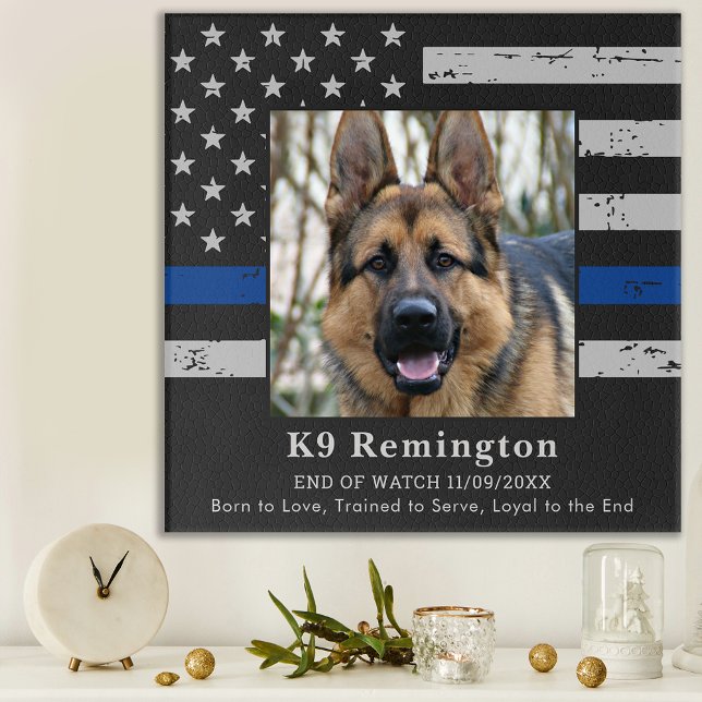 Police Dog Thin Blue Line EOW K9 Memorial Acrylic Print (Creator Uploaded)