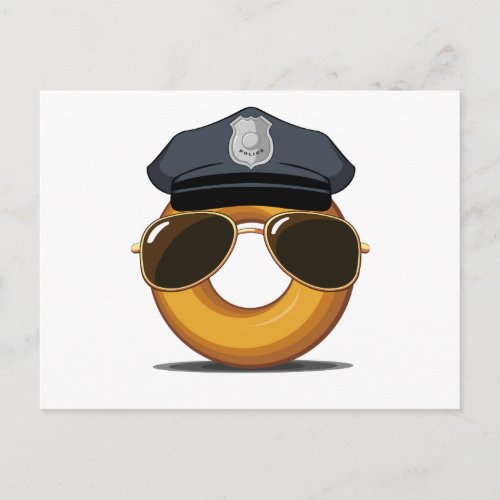 Police Donut Postcard