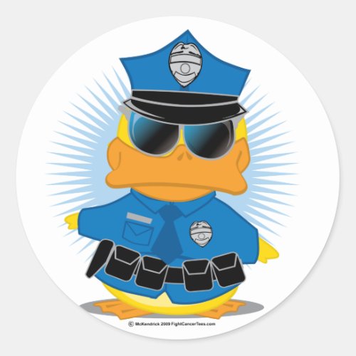 Police Duck Classic Round Sticker