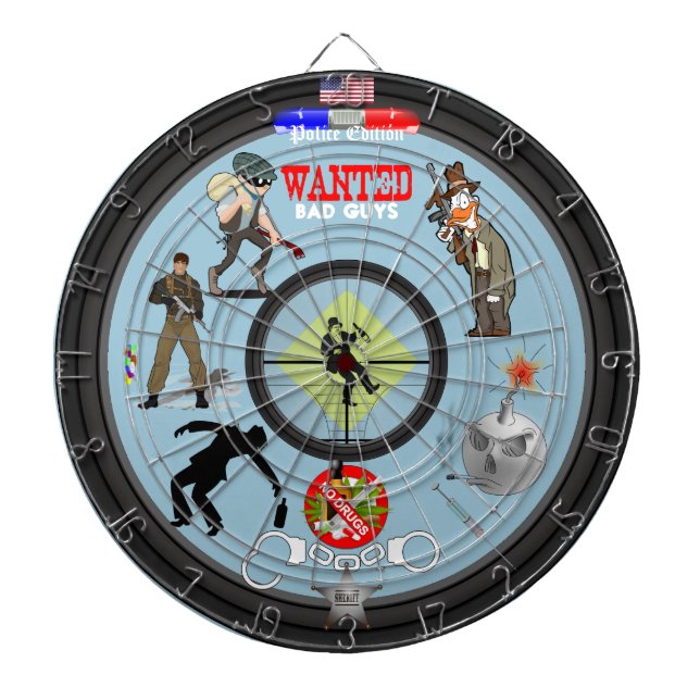 Police Edition Dartboard With Darts (Front)