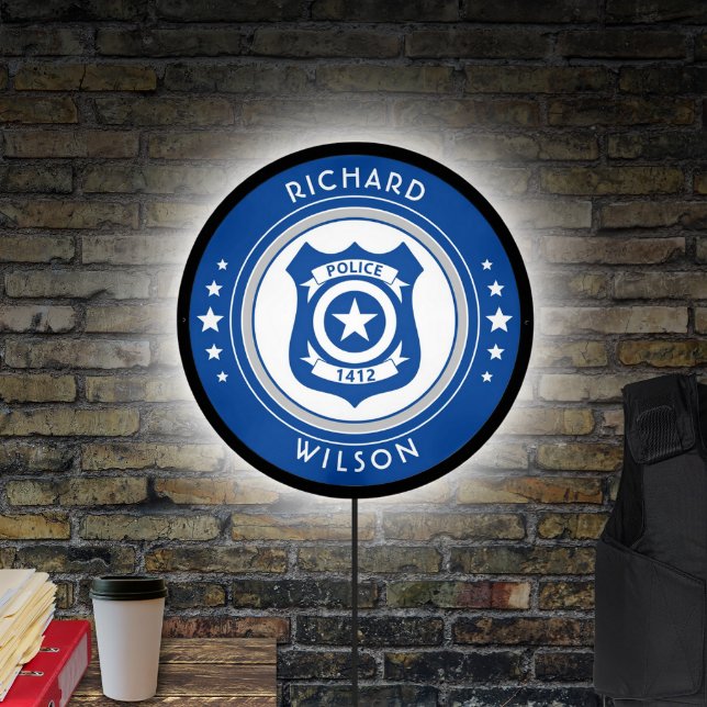 Police Emblem Illuminated LED Sign