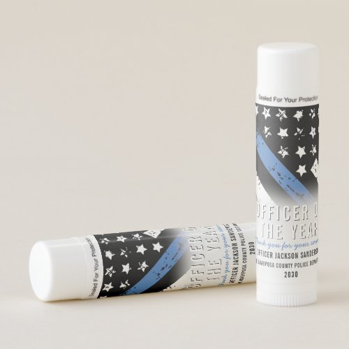 Police Employee of the Year Blue Line Flag Lip Balm