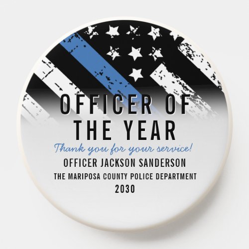 Police Employee of the Year Blue Line Flag PopSocket