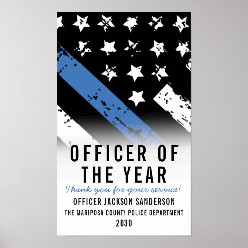 Police Employee of the Year Employee Blue Line Poster