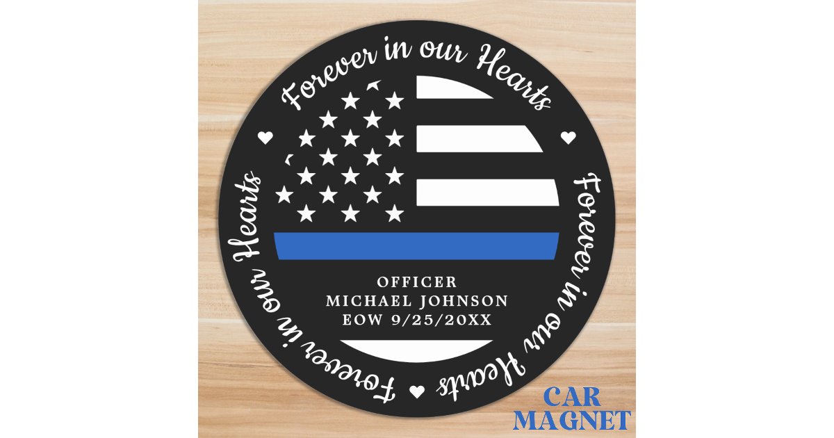 Police Fallen Officer Memorial Remembrance Car Magnet | Zazzle