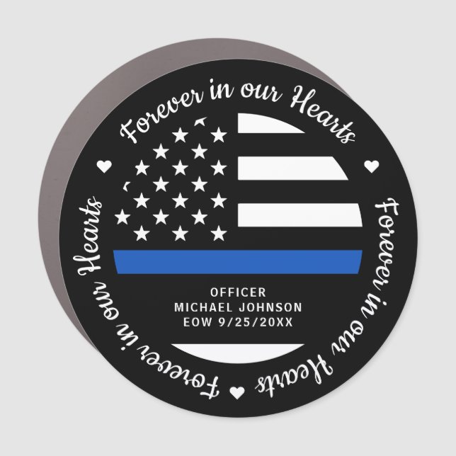 Police Fallen Officer Memorial Remembrance  Car Magnet (Front)