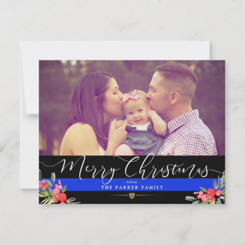 Police Family Holidays  Christmas Custom Photo Holiday Card