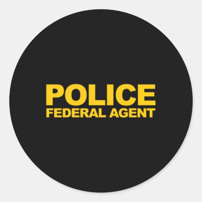 Police Federal Agent Classic Round Sticker (Front)