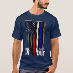 Police Fire EMS First Responder American Flag T-Shirt
