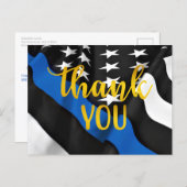 Police Flag Gold Script Law Enforcement Thank You Postcard | Zazzle