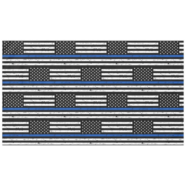Police Flag Law Enforcement Thin Blue Line Tablecloth (Front (Horizontal))