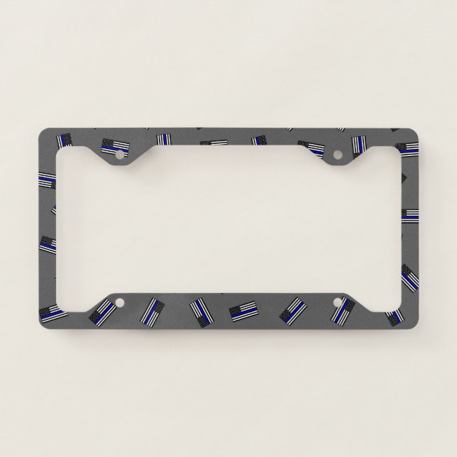 Police Flag Pattern License Plate Frame (Front)