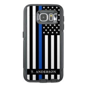 Police Flag Personalized Thin Blue Line OtterBox Samsung Galaxy S6 Case