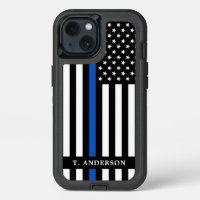 Police Flag Personalized Thin Blue Line