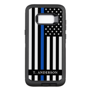 Police Flag Personalized Thin Blue Line OtterBox Defender Samsung Galaxy S8+ Case