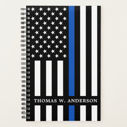 Police Flag Personalized Thin Blue Line Planner