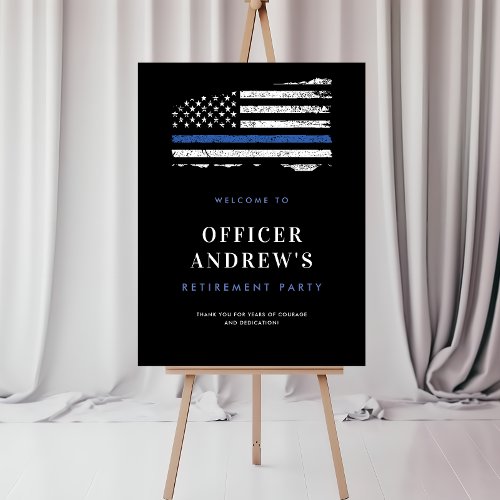 Police Flag Retirement Party Welcome Sign