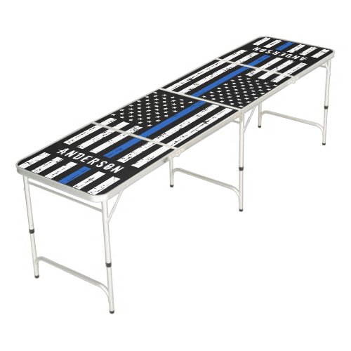 Police Flag Thin Blue Line Personalized Beer Pong Table