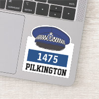 Police Flat Cap with Name & Number Sticker