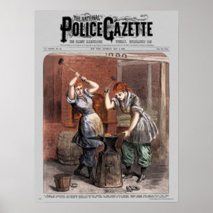 Police Gazette poster Blacksmiths (color)