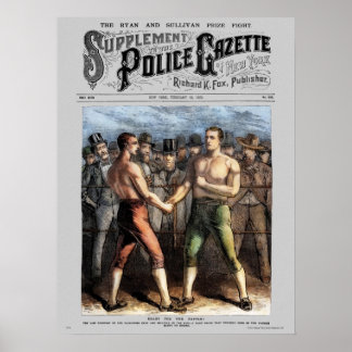 Police Gazette poster Sullivan Ryan (color)